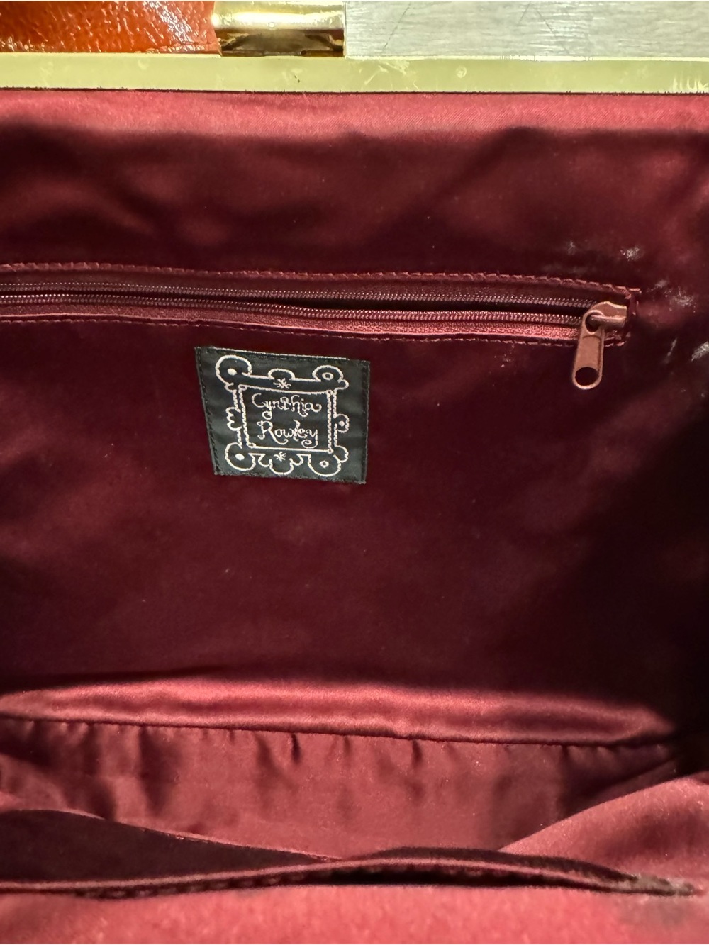 Cynthia Rowley Plaid Embroidered Floral Accent Shoulder Bag in Rust Orange - Picture 3 of 9